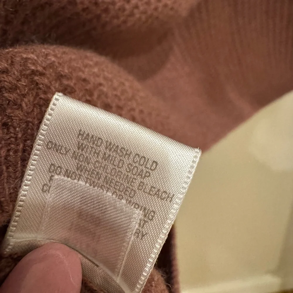 Garnet Hill Pink Crew Neck Sweater with Textured Knit - Picture 5 of 5